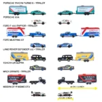 Majorette Racing Deluxe Trailer 4'lü Metal Model Araba Seti - Görsel 9