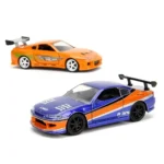 Jada F&F Legacy Series - 2001 Nissan Silvia & Brian's Toyota Supra 1/32 İkili Araba Seti - Görsel 5