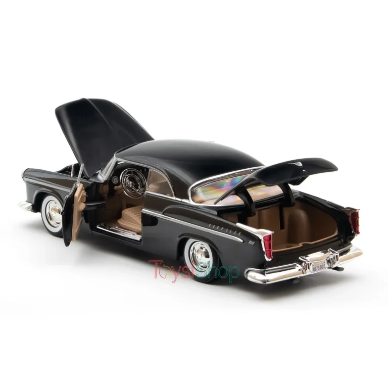 Motor Max 1:24 1955 Chrysler C300 Diecast Model Araba Siyah - 73302 - Görsel 4
