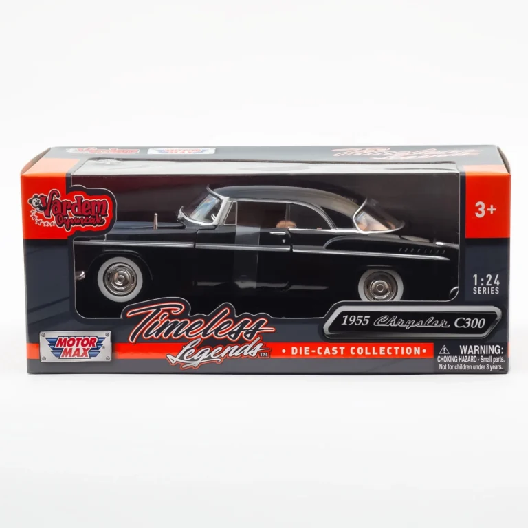Motor Max 1:24 1955 Chrysler C300 Diecast Model Araba Siyah - 73302 - Görsel 8