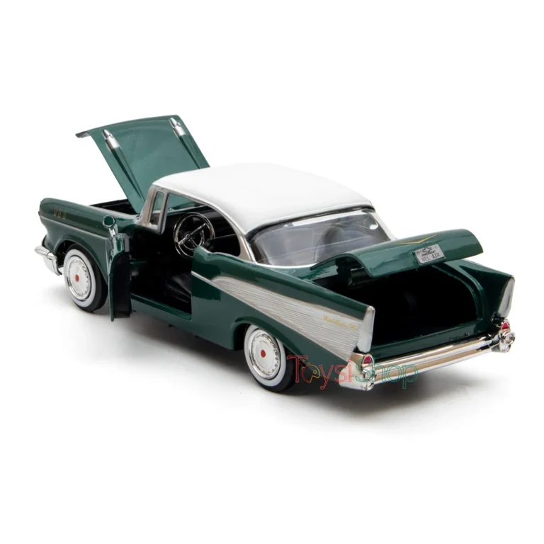 Motor Max 1:24 1957 Chevy Bel Air Yeşil Krom - 73228 - Görsel 6