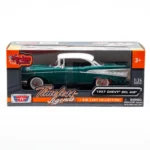 Motor Max 1:24 1957 Chevy Bel Air Yeşil Krom - 73228 - Görsel 7