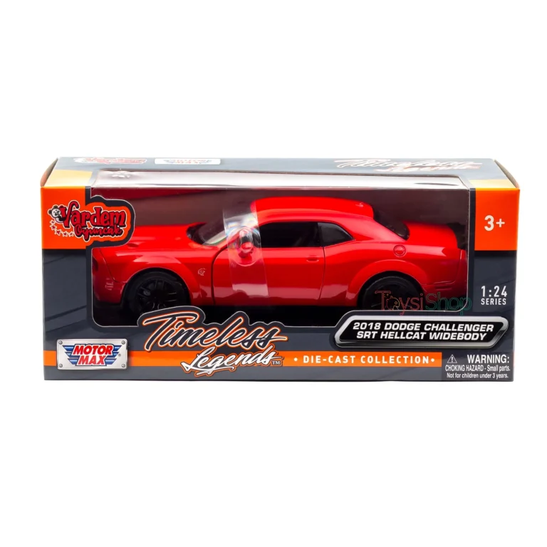 Motor Max 1:24 2018 Dodge Challenger SRT Hellcat Widebody Die-Cast Kırmızı Model Araba - 79350 - Görsel 7