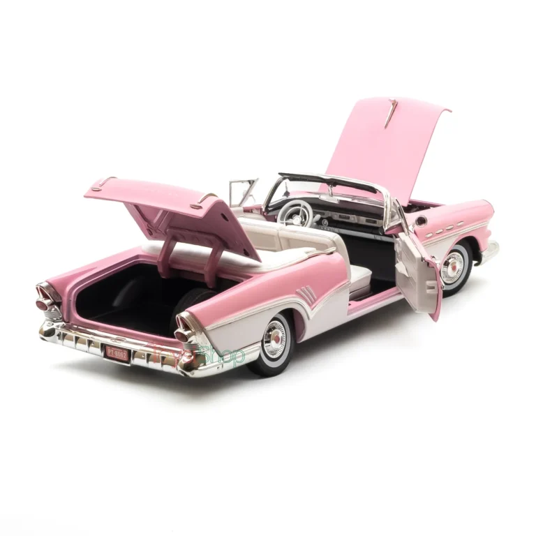 Motor Max 1:18 1957 Buick Roadmaster Pembe Klasik Model Araba - 73152 - Görsel 6