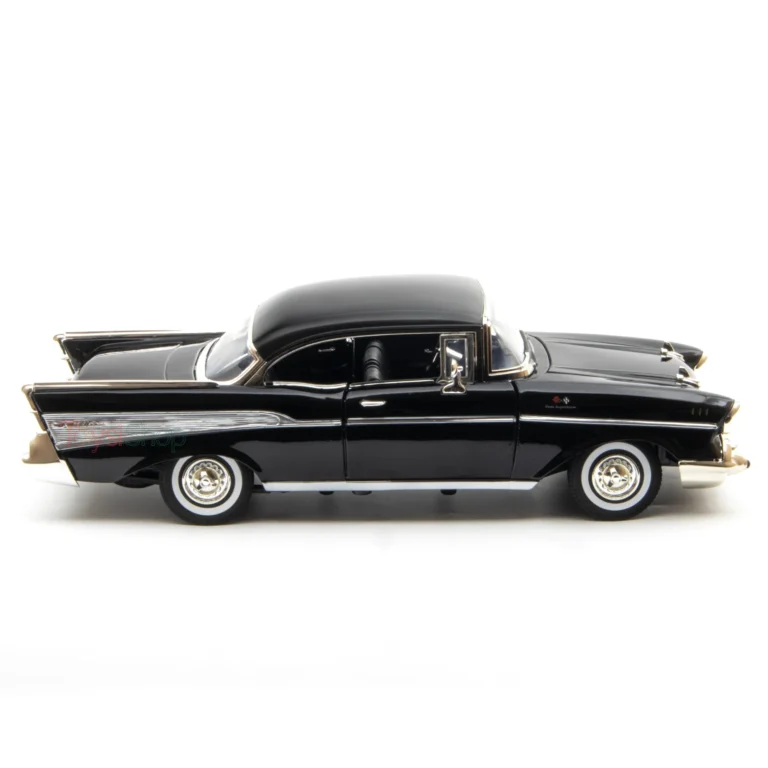 Motor Max 1:18 1957 Chevy Bel Air Siyah Klasik Model Araba - 73180 - Görsel 4
