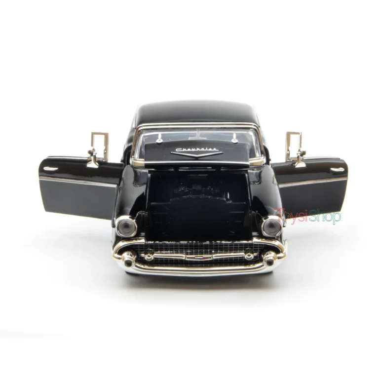 Motor Max 1:18 1957 Chevy Bel Air Siyah Klasik Model Araba - 73180 - Görsel 9