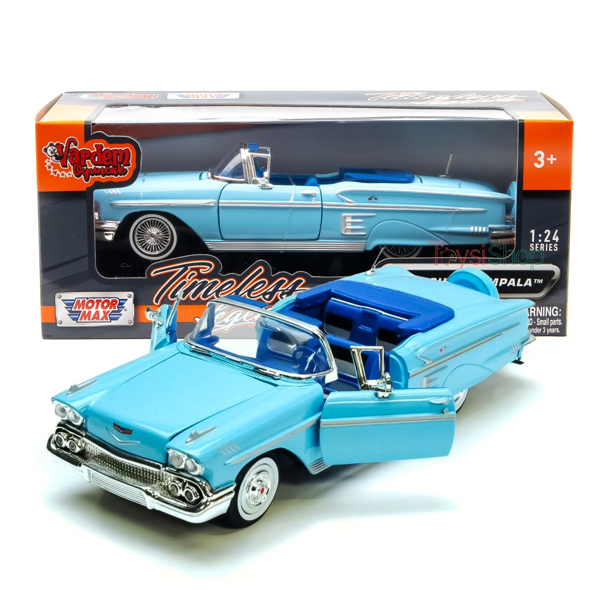 motor-max-124-1958-chevy-impala-mavi-metal-model-araba-73267ac-30868152-sw2000sh2000 Motor Max 1:24 1958 Chevy Impala Mavi Metal Model Araba - 73267AC - Görsel 1