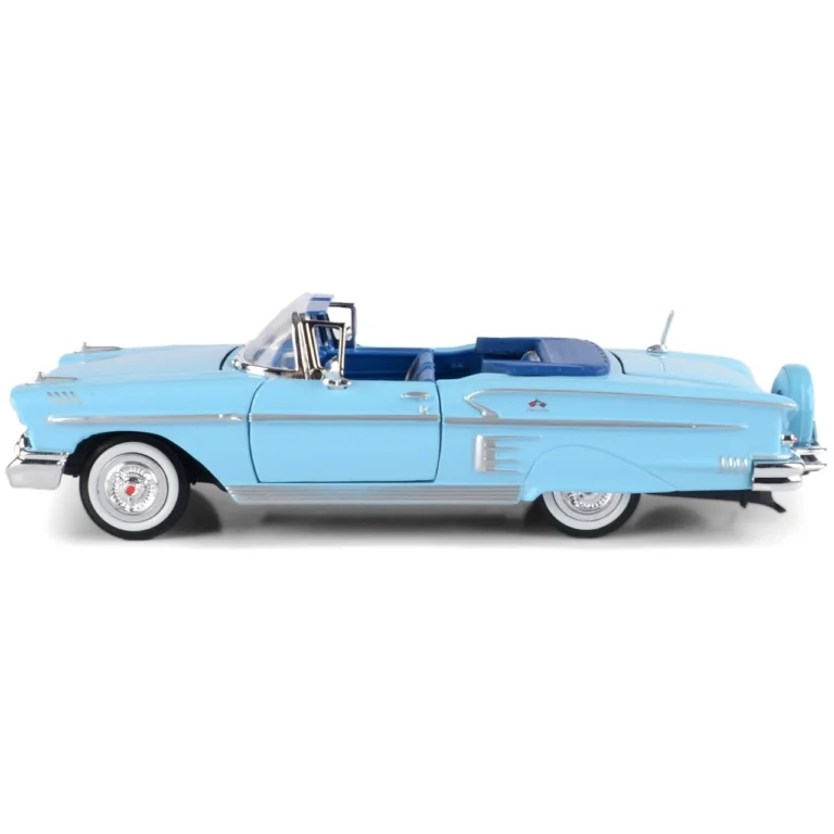 Motor Max 1:24 1958 Chevy Impala Mavi Metal Model Araba - 73267AC - Görsel 4