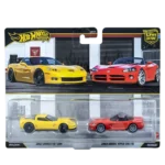 Hot Wheels Premium İkili Paket 2012 Corvette Z06 - 2003 Dodge Viper SRT-10 - HBL96 - JHW54